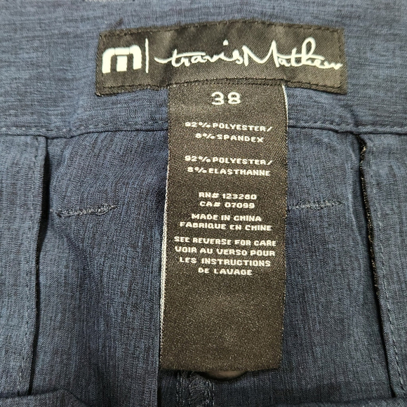 Travis Mathew Pants Mens 38x32 Blue Golf Stretch Chino 75981 Performance Fit - Picture 3 of 11